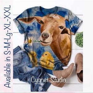 Farmhouse Animal Friends Novelty T-Shirt Top - Medium